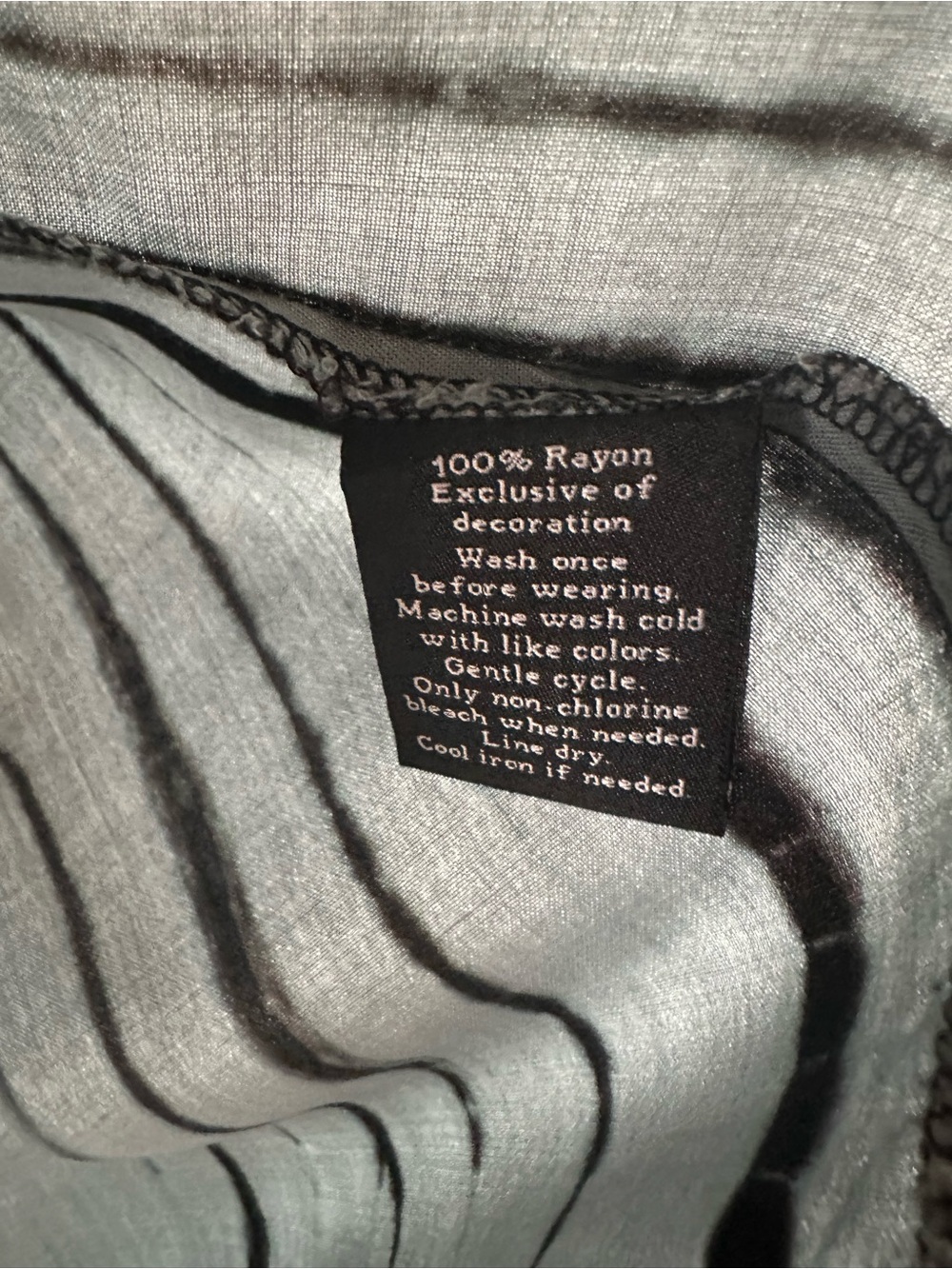 Rock N Republic Shibori Tie-Dye lace Up Women’s Shirt - Black on Light Teal Sz:M - Picture 5 of 7